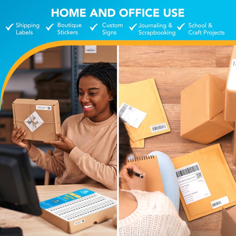 Shop4Mailers 80-Up White Permanent Self Adhesive Shipping Labels Â½â€ x 1 Â¾" Easy Peel Stickers for Laser & Inkjet Printers ~ 100 Sheets, 8000 Labels - Image 4